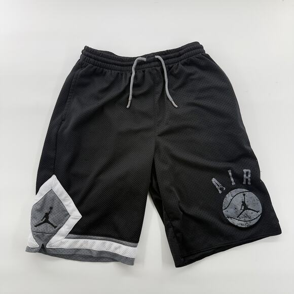 Nike Jordan Dri-Fit Basketball Shorts Black Gray Mesh Youth XL 13-15Y Pockets - Picture 1 of 9